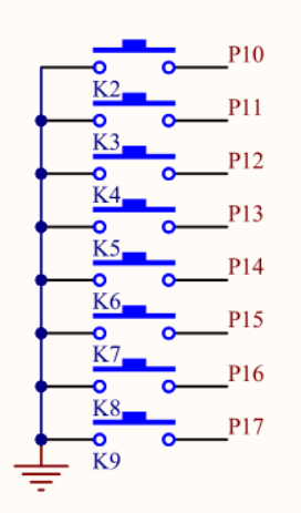 8位按键模块硬件图