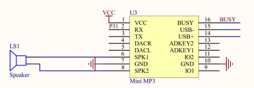 Mini MP3模块硬件图