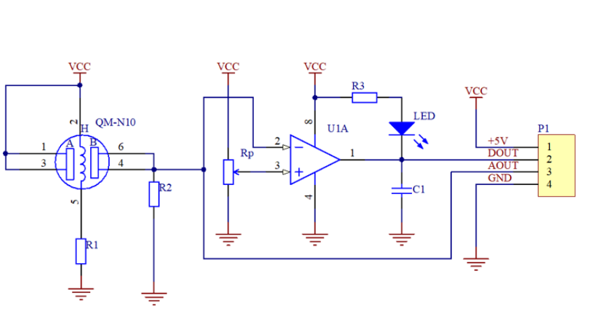 MQ-2气体传感器硬件图