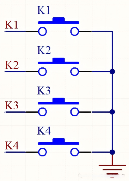 4位按键模块硬件图