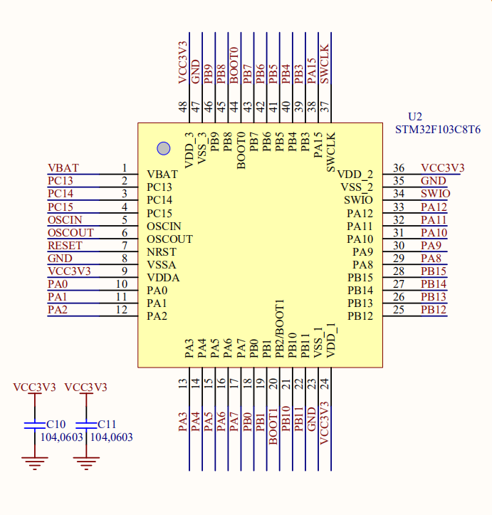 【方】STM32F103C8T6硬件图